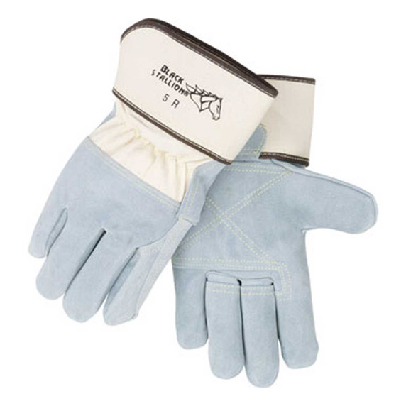 Black Stallion 5R Heavy-Duty Cowhide Gloves, Short Cuff, Large, 12 pack