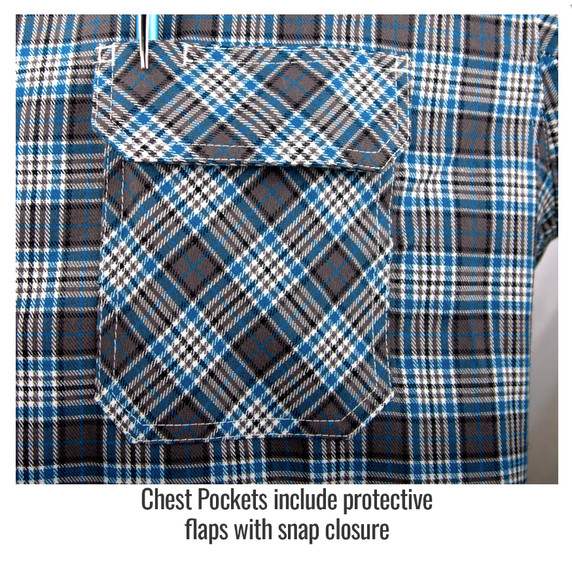 Black Stallion FS9-PGY FR Cotton Work Shirt, Gray Plaid, 4X-Large