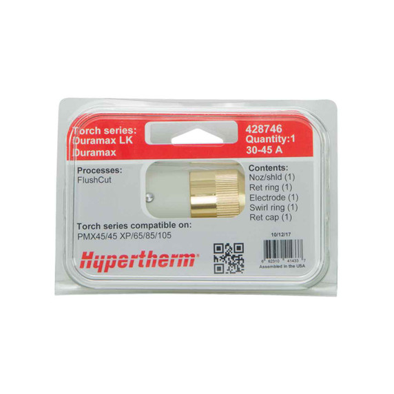 Hypertherm 428746 Consumable Kit, Duramax and Duramax Lock, 30-45 A, Flushcut