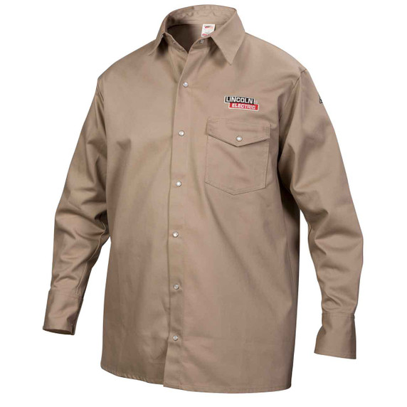 Lincoln Electric K3382 Khaki FR Welding Shirt, X-Large