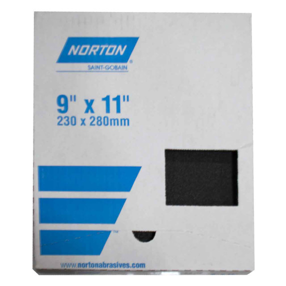 Norton 66261179998 9"x11” Metal R243 AO Coarse Grit Cloth Sheet, 80 Grit, 25 pack