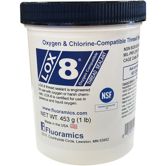 Fluoramics 9722152 LOX-8 Thread Sealant 1 LB Jar