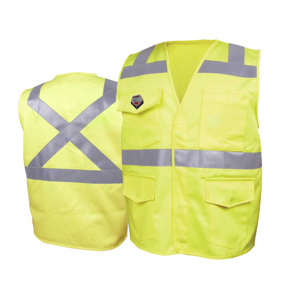 Black Stallion VF1110-HY Hi-Vis Class 2 FR Cotton Vest, X-Large