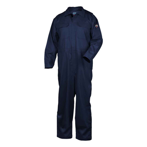 Black Stallion CF2215-NV Deluxe FR Cotton Coverall, Arc Rated, Navy, Large