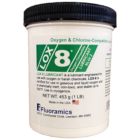 Fluoramics 9770012 LOX-8 Lubricant NLGI 2 453 Gram Jar (Net Wt. 16 Oz)