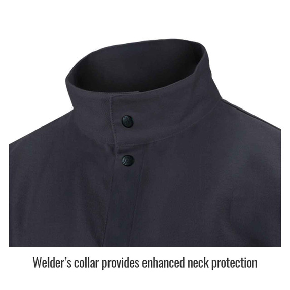 Black Stallion FBK9-30C Flame-Resistant Cotton Welding Jacket, Black, 4X-Large