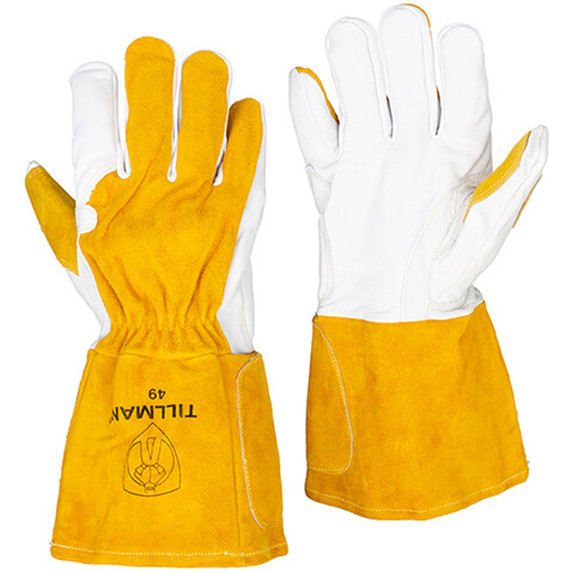 Tillman 49 Lined Top Grain Goatskin & Split Cowhide MIG Welding Gloves, Large