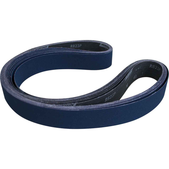 Norton 78072728643 2x72” BlueFire R823P Zirconia Alumina Cloth Narrow Benchstand Belts, 80 Grit, Coarse, 10 pack