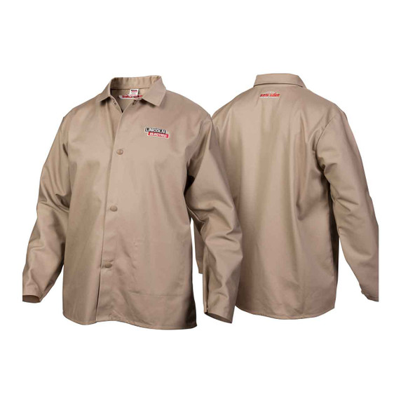 Lincoln Electric K3317 Traditional Khaki FR Cloth Welding Jacket, X-Large