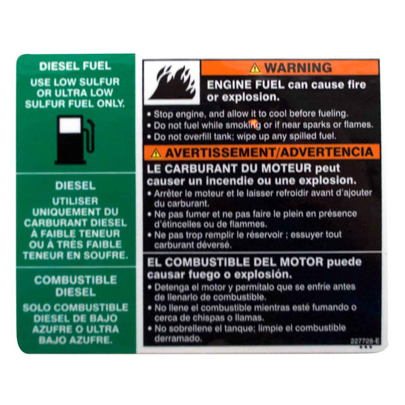 Miller 227728 Label, Warning Use Diesel Fuel Only (Bilingual)