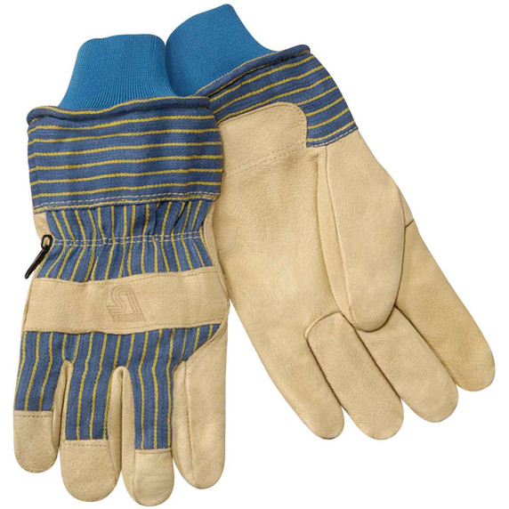 Steiner P2459 Heatloc Grain Pigskin Winter Gloves With Safety Cuff & Pull-Out Knit Wrist Large