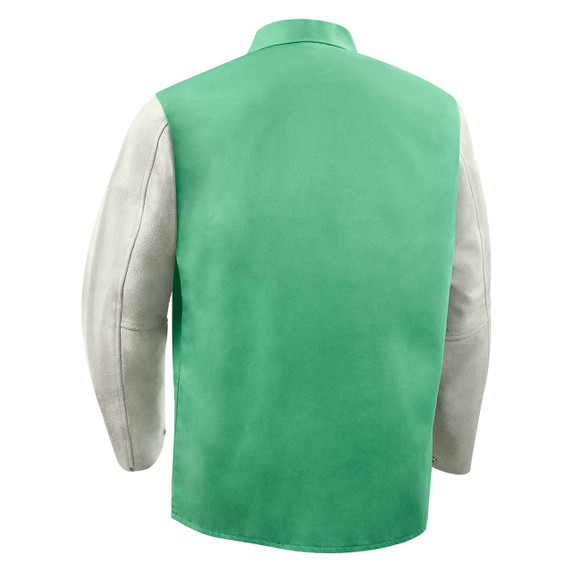 Steiner 1230-4X 30" 9oz. Green/gray Weldlite Plus Hybrid FR Cotton with Leather Sleeves Jacket, 4X-Large