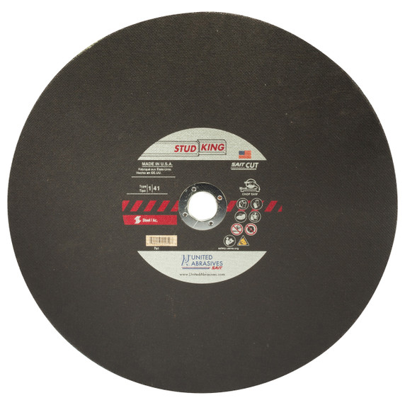 United Abrasives SAIT 24030 12X3/32X1 Stud King Specialty Chop Saw Wheels, 10 pack