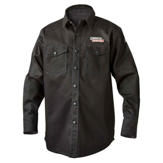 Lincoln Electric K3113 9 oz. FR Black Welding Shirt, Medium