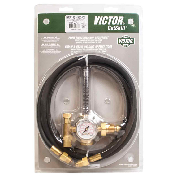 Victor 0781-3657 HRF2435P-580 Pro Series Flowmeter Regulator, Argon/CO2, CGA 580 with 10 ft. Hose