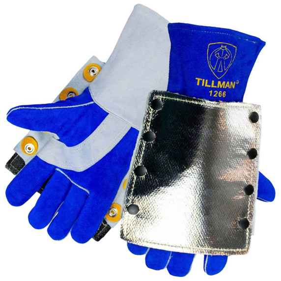Tillman 1266 High Heat Split Cowhide/Aluminized Lined Welding Gloves, Large