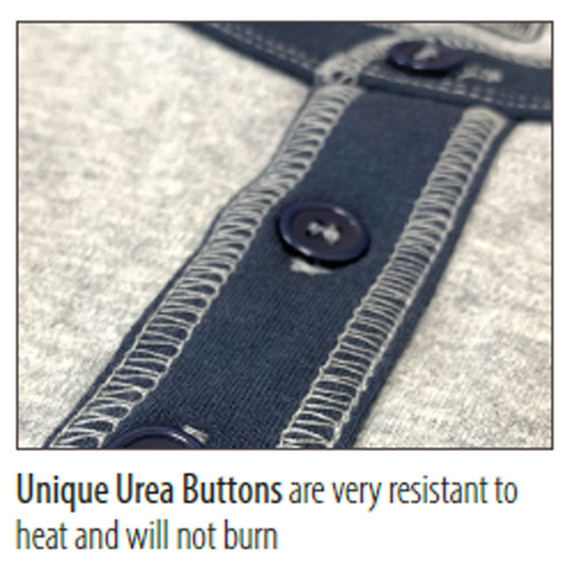 Black Stallion TF2520 Flame-Resistant Cotton Jersey Henley Long Sleeve T-Shirt, Navy/Gray, Large