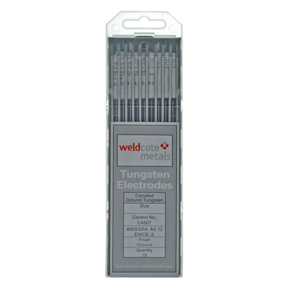 Weldcote TUNG332X7X2C 2% Ceriated Tungsten Electrode 3/32 X 7", 10 pack