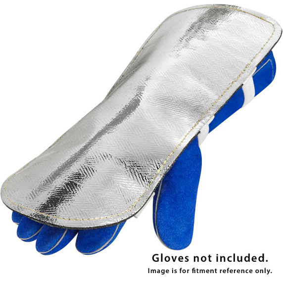 Steiner 15A82-13 Aluminized Fiberglass With Carbonized Fiber Glove Back-Hand Pad, Double Layer, Heavy Duty, 13"
