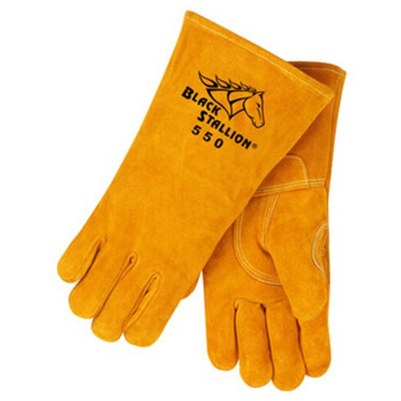 Black Stallion 550 CushionCore Split Cowhide Stick Welding Gloves, Large