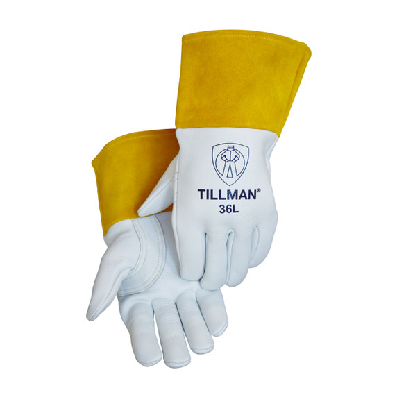 Tillman 36 Premium Heavyweight Top Grain Elkskin MIG Glove with foam lined back, Large