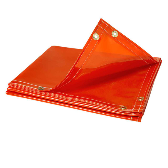 Steiner 338WC-6X18 ArcView 14 mil Orange FR Tinted Transparent Vinyl Replacement Welding Cell Curtain, 6'X18'