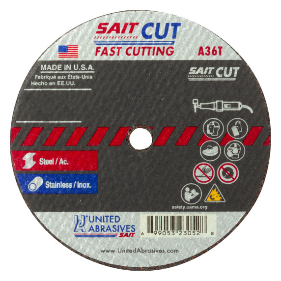 United Abrasives SAIT 23069 4x.035x3/8 A36T Fast Cutting Thin High Speed Cut-off Wheels, 100 pack