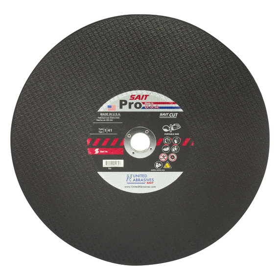 United Abrasives SAIT 23414 12x1/8x1 Pro Metal Economical Portable Saw Cut-Off Wheels, 10 pack