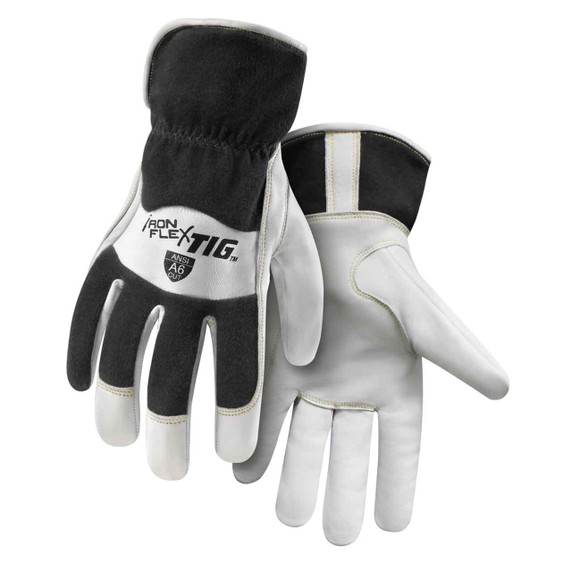 Steiner 0261CR IronFlex TIG Premium Kidskin TIG Welding Gloves, FR Cotton Back, Cut Resistant, Slip-On Cuff, Medium