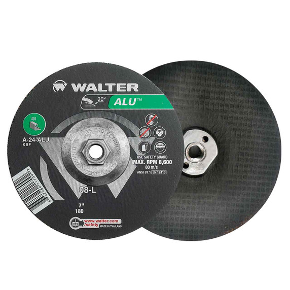 Walter 08L707 7x1/8x5/8-11 ALU Metal Hub Aluminum and Non-Ferrous Metals Cutting and Light Grinding Wheels Type 27, 10 pack