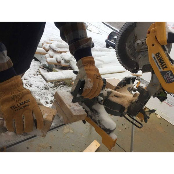 Tillman 1414CW Top Grain/Split Cowhide Back Winter Drivers Gloves, Medium