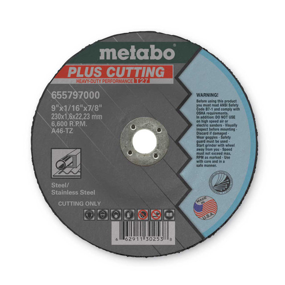Metabo 655797000 9" x 1/16 x 7/8 Plus - Cutting Wheels, 10 pack