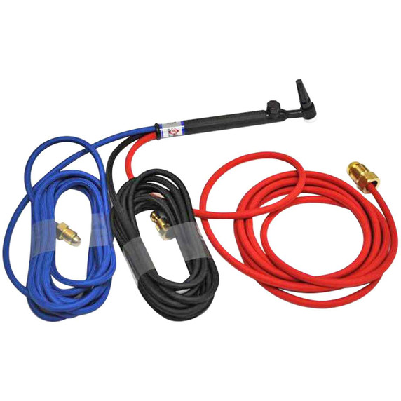 CK20 Water Cooled TIG Torch Kit, Valve, 250A, 12.5', 3-Pc, Super-Flex Valve, CK20V-12SF