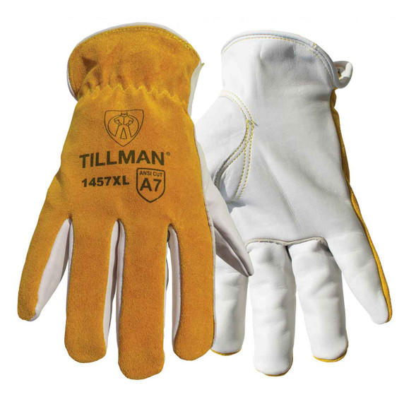 Tillman 1457 Cut Resistant Cowhide Kevlar Sock Lined Drivers Gloves, Small