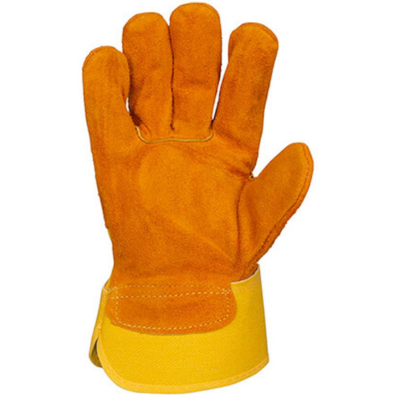 Tillman 1500Y Bulk Split Cowhide & Canvas Work Gloves, Cotton Lined Palm, Large, 12 pack