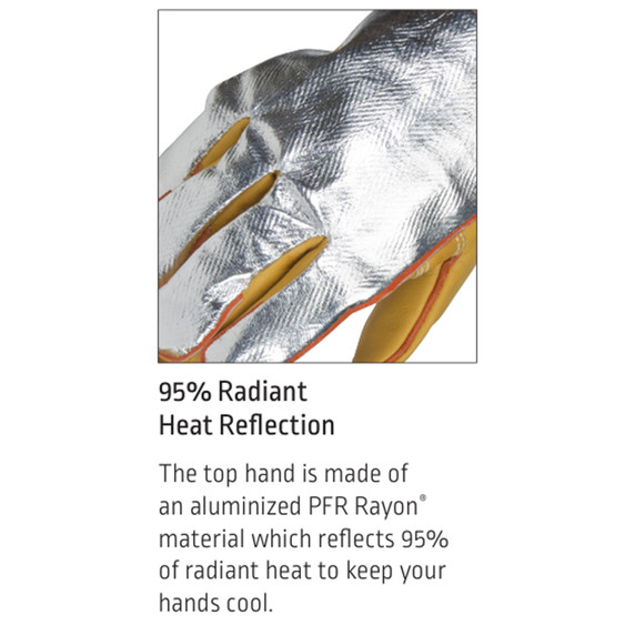 Lincoln Electric K2982 Top Grain Cowhide/Aluminized Welding Gloves, Large