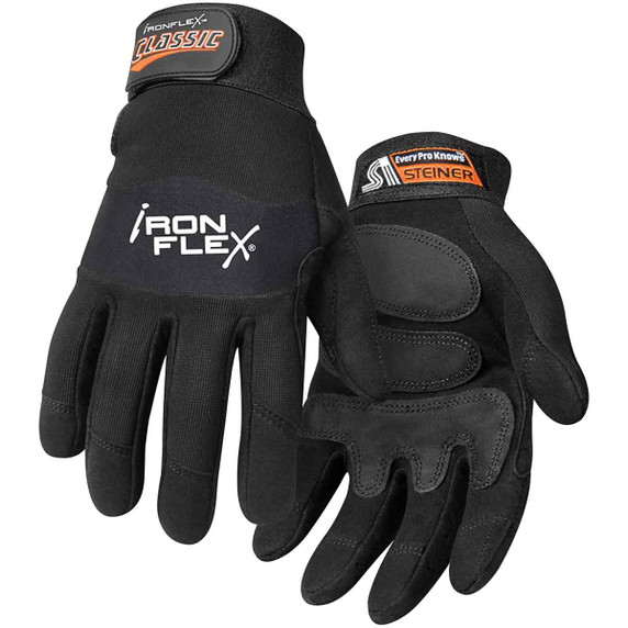 Steiner 0961 IronFlex Classic Synthetic Leather Palm Mechanics Gloves Small