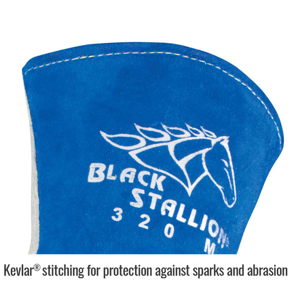 Black Stallion 320 Side Split Cowhide Stick Glove with CushionCore Liner, 2X-Large