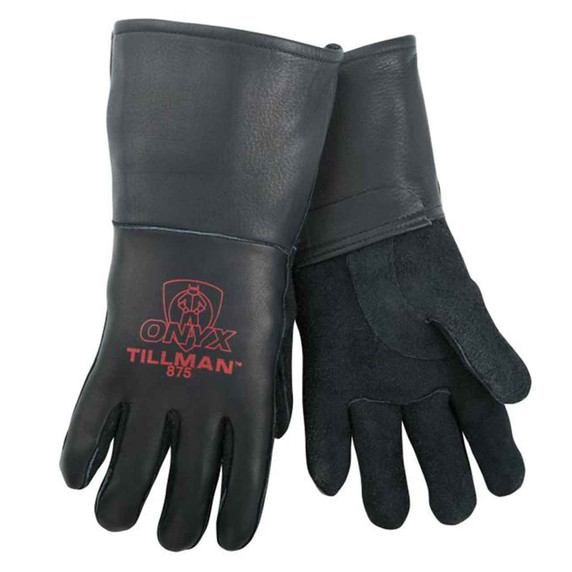 Tillman 875 Onyx All Black Premium Top Grain Elkskin Welding Gloves, X-Large