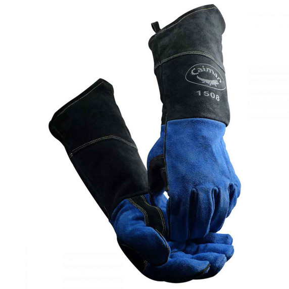 Caiman 1508 18" Cowhide, Kontour Pattern, Fleece Insulated, Stick MIG Glove, One Size Fits Most