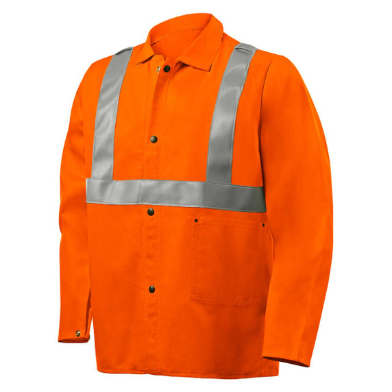 Steiner 1040RS-2X 30" 9oz. Orange FR Cotton Jacket with FR Silver Reflective Stripes, 2X-Large