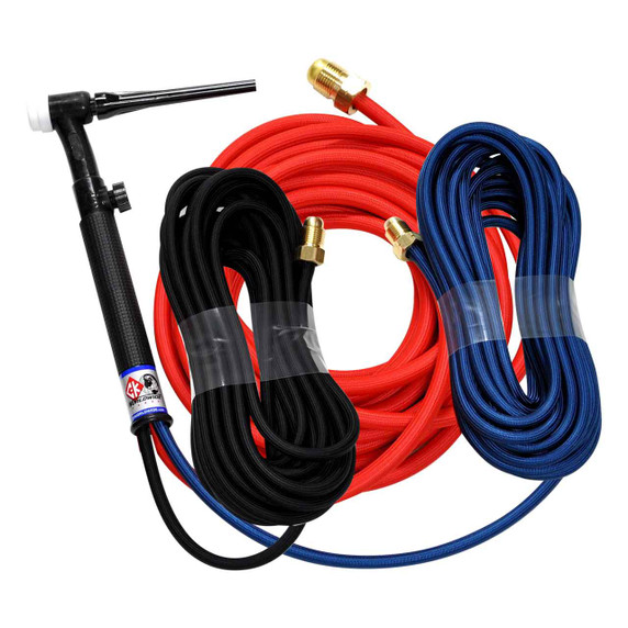 CK TL18 Water Cooled Trim-Line TIG Torch Kit, Flex Valve, 350A, 25', 3-Pc, Super-Flex, TL18V-25SF FX