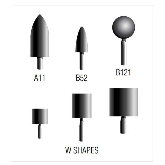 Norton 61463622656 1/4x1/2x1/8 In. AO Cotton Fiber Mounted Points, Type W163, 120 Grit, 25 pack