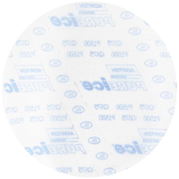 Norton 77696088704 3 In. Pure Ice Q175 Aluminum Oxide Fine Grit Film Hook & Loop Discs, Blue, P1500 Grit, 50 pack