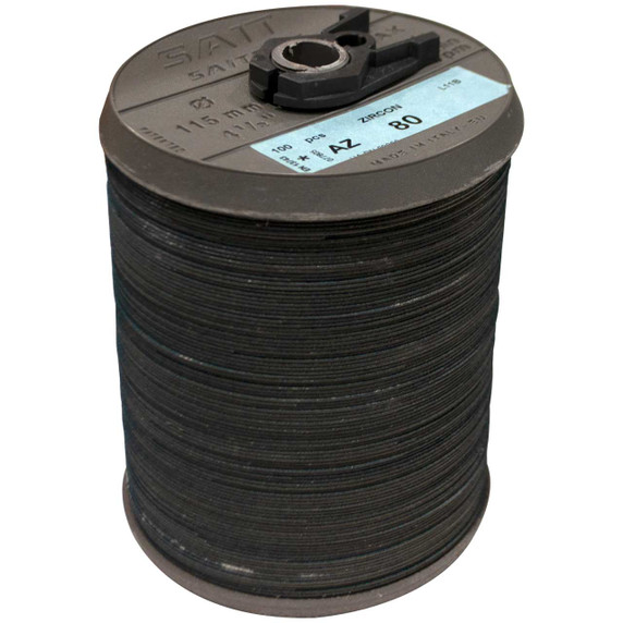 United Abrasives SAIT 69280 4-1/2x7/8 Bulk AZ-X Economical Zirconium Fiber Discs 80 Grit, 100 pack