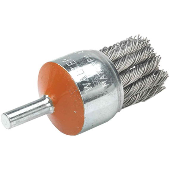 Walter 13C020 1-1/8" Mounted Wire Brush .02 Straight with Knot Twisted Wire for Steel