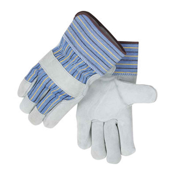 Black Stallion 5AB Split Cowhide/Canvas Work Gloves, X-Large, 12 pack