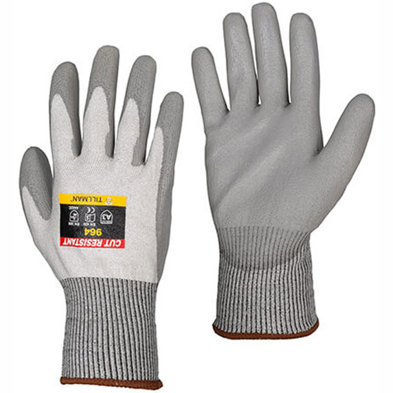 Tillman 964 Polyurethane Coated HPPE Knit Gloves, A3 Cut Resistant, 2X-Large