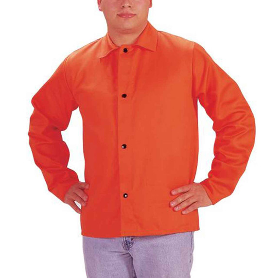 Tillman 6230D Hi-Vis FR Cotton Welding Jacket, 30" 9 oz, Orange, Medium