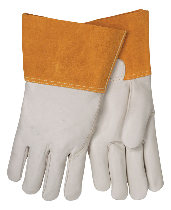 Tillman 1355 Unlined Cowhide MIG Welding Glove, 4" Cuff, Left Hand Only, Medium